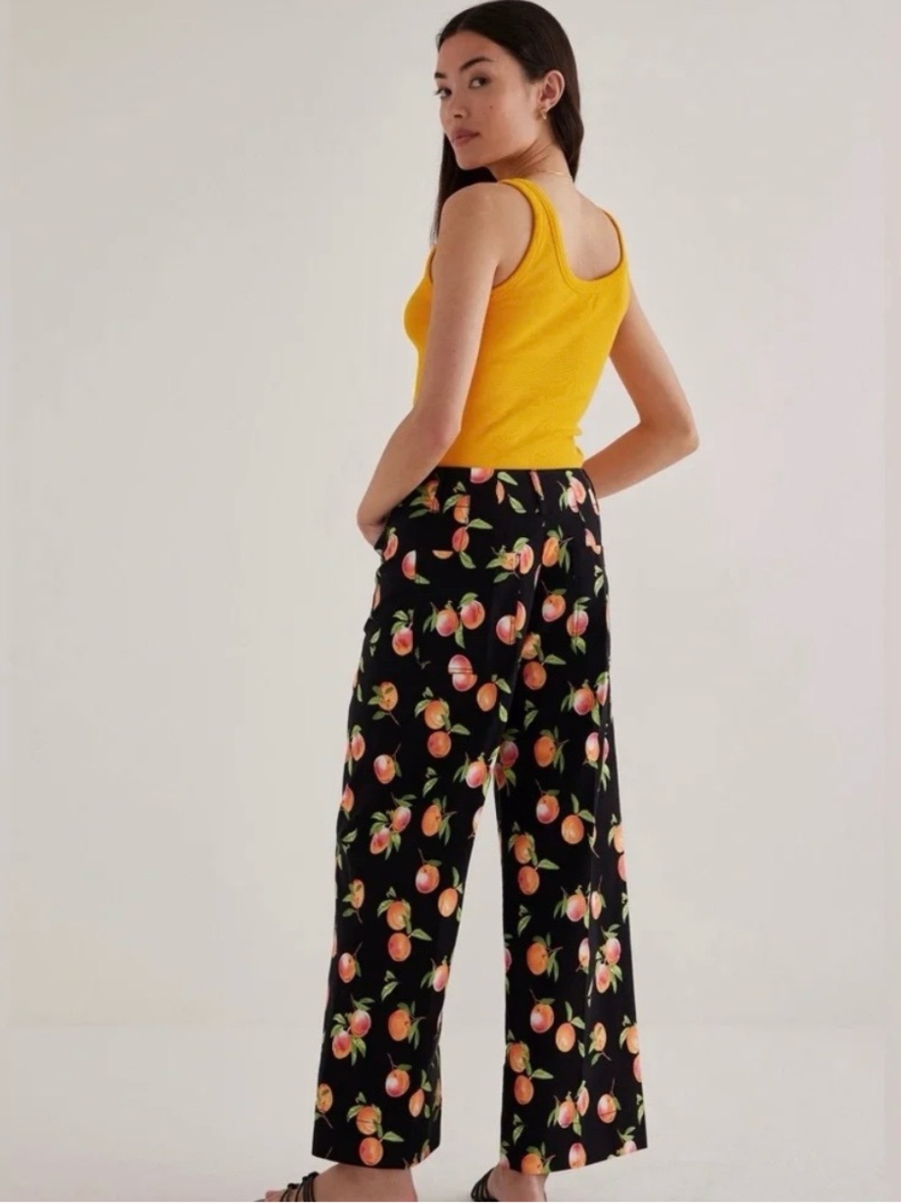 092 MAEVE Anthropologie Women’s The Colette Wide Leg Peach Pant, Large (Sz 32) - Picture 10 of 14